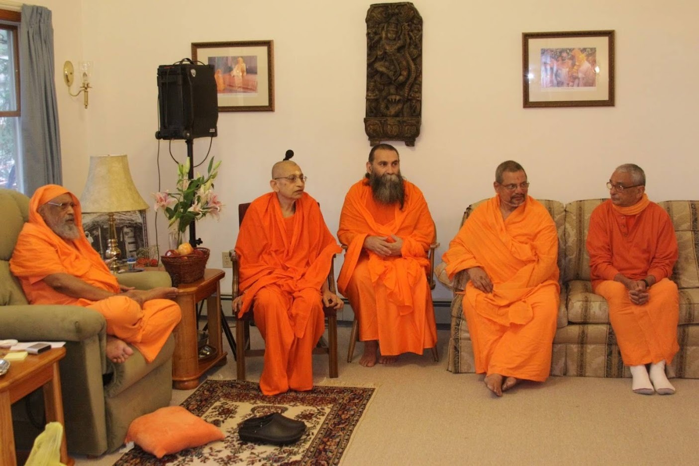 Prabhuji with Swami Dayananda and senior Swamis